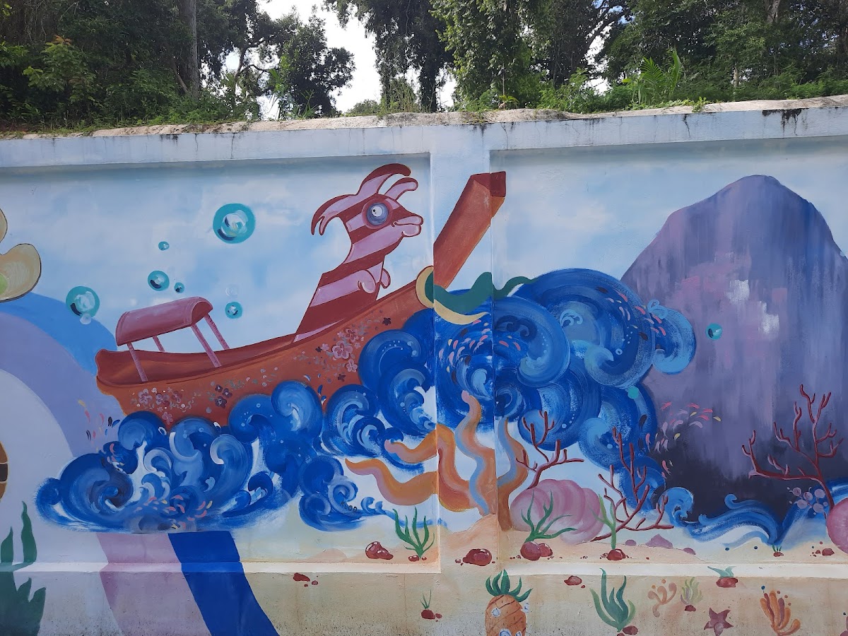 Krabi Street Art : The wall of Kaew Korawaram Temple